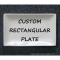 Custom Ceramic Porcelain Fine Bone China Rectangular Dinner Service Plate For Hotel Restaurant